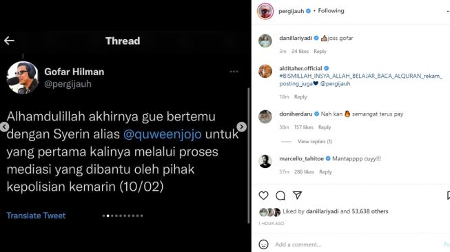 Kasus Dugaan pelcehan seksual Gofar Hilman [Instagram/@pergijauh]