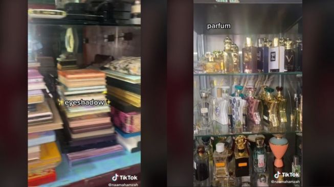 Viral Tur Kamar Rias Nenek, Koleksi Makeup Bikin Iri (tiktok.com/naamahamzah)