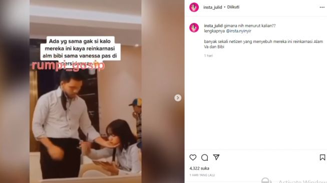 Interaksi Fuji dan Thariq Halilintar (instagram.com)