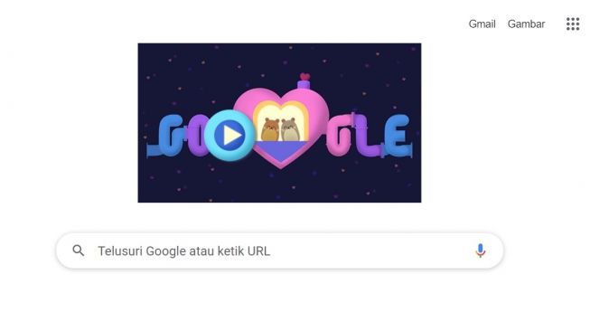 Google doodle Valentine. [Screenshot]