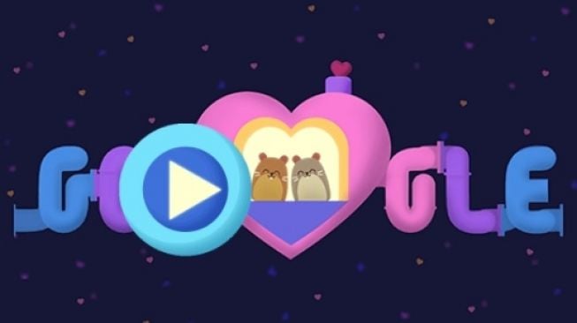 Google doodle Valentine. [Screenshot]