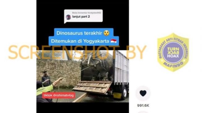 CEK FAKTA: Beredar Video Penemuan Dinosaurus Terakhir di Yogyakarta, Benarkah?