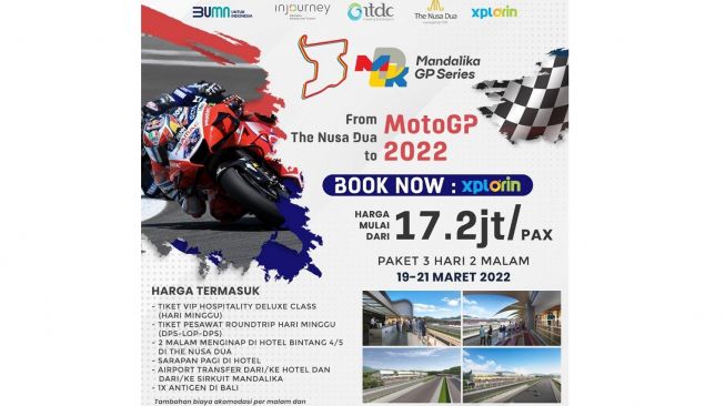 Paket Bundling menonton MotoGP 2022 di Sirkuit Mandalika yang ditawarkan ITDC (Dok. ITDC)