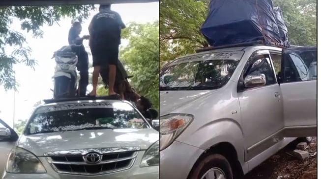 Potret Toyota Avanza Disulap Jadi Mobil Angkutan Motor, Kekuatan Atapnya Jempolan Banget