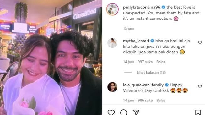 Potret Artis Rayakan Valentine (Instagram/@prillylatuconsina96)