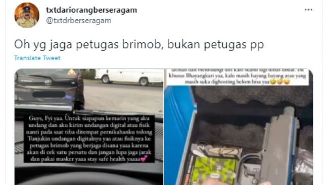 Viral Pernikahan Dikawal Brimob, Calon Istri Pamer Miliki Pistol, Tuai Perdebatan Publik: Norak