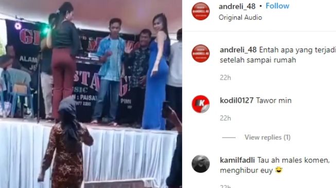 Suami Joget di Panggung Bersama Biduan, Istri Lempar Pakai Barang ini, Aksinya Tuai Perdebatan Warganet