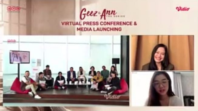 pemain Geez & Ann the Series saat konferensi pers virtual, Selasa (15/2/2022) 