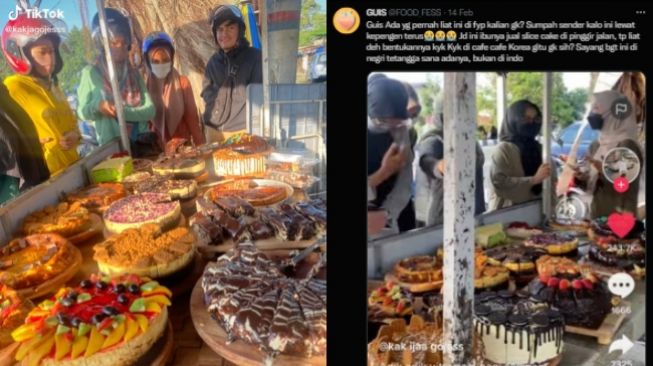 Viral Pedagang Kaki Lima Jual Slice Cake, Warganet Kaget Lihat Tampilannya: Mewah Mirip di Kafe