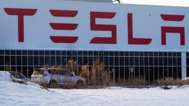 Tesla Gigafactory 2 di Buffalo, New York, AS pada 13 Februari 2022 [REUTERS/Carlo Allegri via ANTARA].