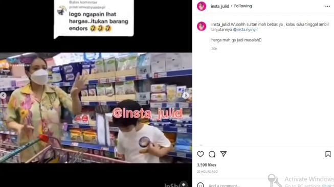 Nagita Slavina belanja di swalayan (instagram.com)