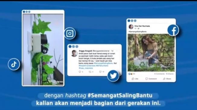 Mari ikut sert adalam platform media sosial dengan hashtag #SemangatSalingBantu. Setiap satu unggahan pesan melalui tulisan, foto, ataupun video ke media sosial akan dikonversikan oleh Astra menjadi satu paket bantuan #SemangatSalingBantu yang akan dibagikan untuk masyarakat terdampak pandemi COVID-19 [screenshot Press Conference 65 Tahun Astra].