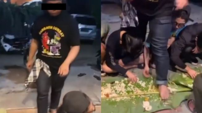 Aksi Pria Jahil Melangkahi Teman Saat Makan Kelewat Bercanda, Warganet Kecam: Dosa Sakiti Hati Orang