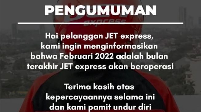 JET Express Pamit, Berhenti Beroperasi Pada Akhir Bulan Februari 2022