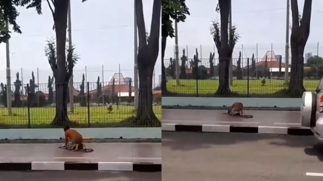 Berniat Beli Donat, Pria Ini Terenyuh Lihat Bocah Penjualnya Sedang Salat di Trotoar