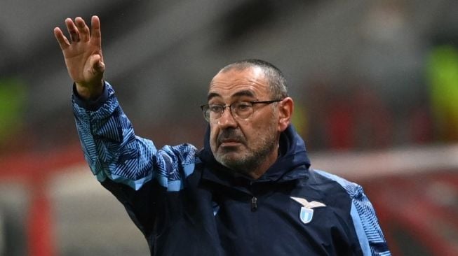 Pelatih Lazio, Maurizio Sarri. [Kirill KUDRYAVTSEV / AFP]