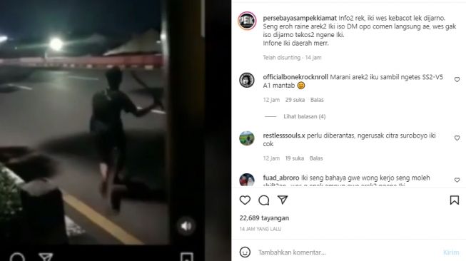 Tenang! Viral Video Sejumlah ABG Takut-takuti Warga Sambil Ayunkan Celurit di Surabaya Identitasnya Diketahui Polisi