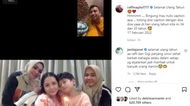 Perayaan ulang tahun Raffi Ahmad dan Nagita Slavina [Instagram/@rafinagita1717]