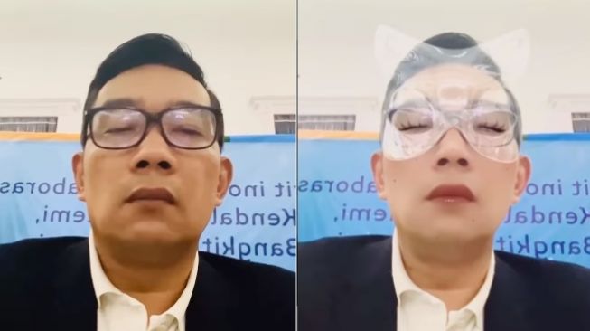 Ridwan Kamil Diam-Diam Selfie di Tengah Rapat dengan Luhut, Hasilnya Kocak