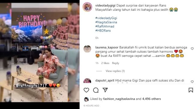 Perayaan ulang tahun Raffi Ahmad dan Nagita Slavina [Instagram/@videoladygigi]