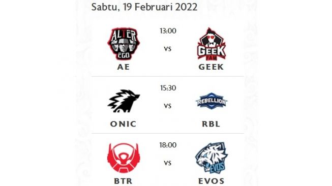 Jadwal MPL Season 9 Hari Ini: Rebellion Tantang Onic, Evos Hadapi Bigetron