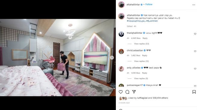 Kamar bayi Aurel Hermansyah dan Atta Halilintar (instagram.com)