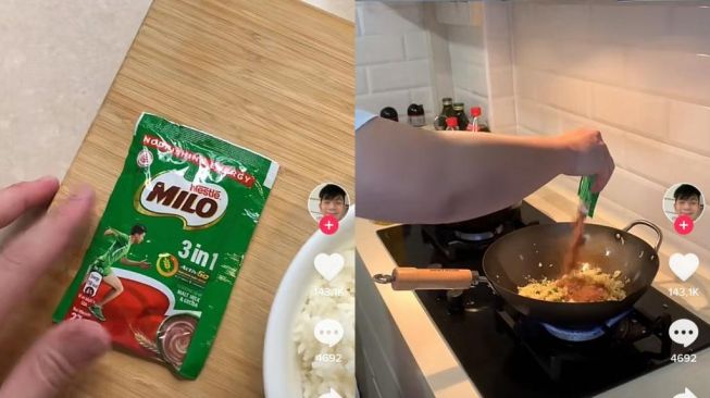 Lelaki Singapura Masak Nasi Goreng Campur Bubuk Milo, Akunnya Langsung Diserbu Warganet +62