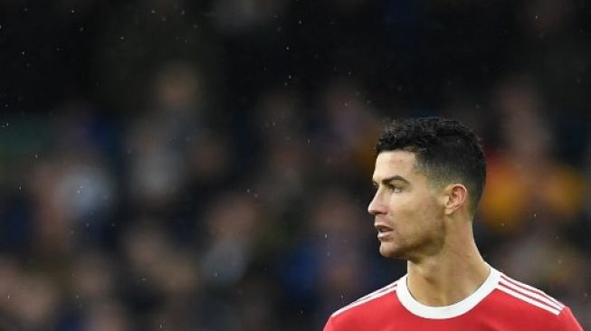 Striker Manchester United Portugal Cristiano Ronaldo pada pertandingan sepak bola Liga Premier Inggris antara Leeds United dan Manchester United di Elland Road di Leeds, Inggris pada 20 Februari 2022.Paul ELLIS/AFP