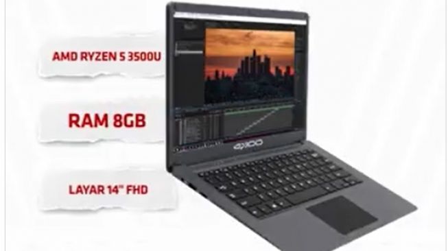 Axioo SlimBook 14 R Series Ryzen 5 3500U. [Twitter/@AMDIndonesia]