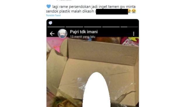 Beli Makan Minta Sendok Plastik, Teman Sender ini Malah Dapat Barang Tak Terduga, Publik: Penjual Enggak Takut Rugi