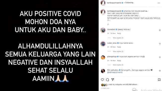 Kartika Putri positif COVID-19 saat hamil (instagram.com)