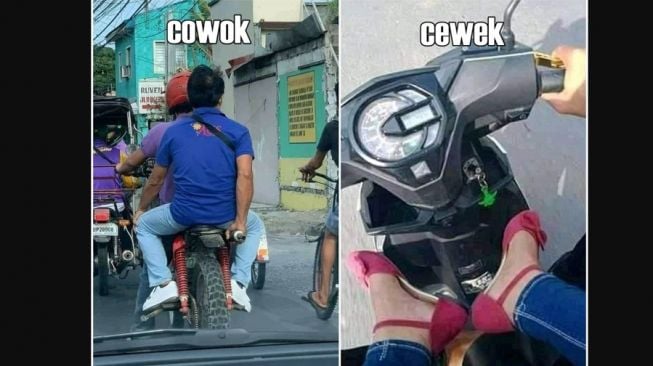 Cowok dan cewek saat dibonceng ternyata ada perbedaan signifikan (Instagram)