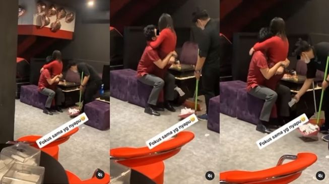 Viral Sejoli Pede Mesra-mesraan di Tempat Umum, Aksi Profesional Cleaning Service Disorot: Sapu Sekalian Dosa-dosanya