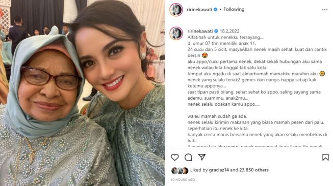 Ririn Ekawati dan neneknya [Instagram/@ririnekawati]