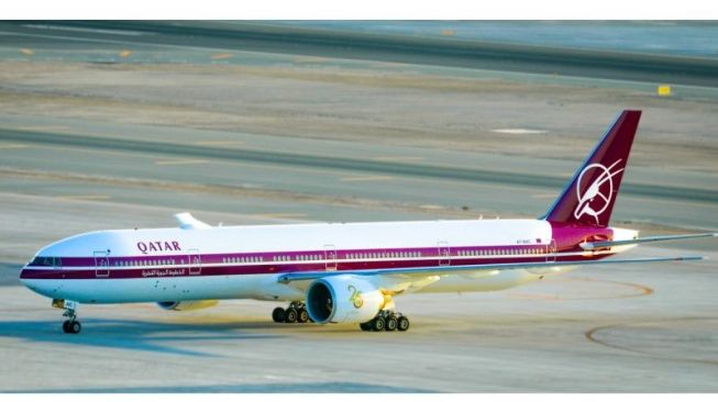 Rayakan 25 tahun Qatar Airways, Pesawat Desain Retro Debut Terbang dari Doha ke Paris