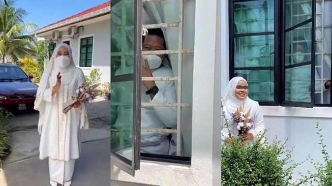 Viral Kisah Haru Pengantin Baru yang Harus Berpisah Sementara Setelah Ijab Kabul Karena Mempelai Lelaki Positif Covid-19