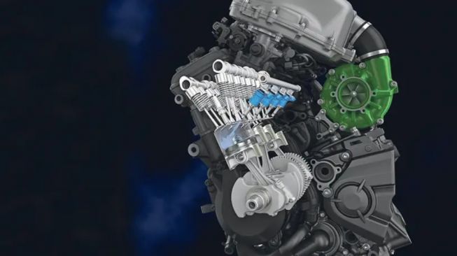 Ilustrasi mesin hidrogen buatan Yamaha. (MCN)