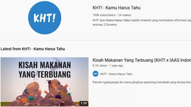 KHT! Kamu Harus Tahu, YouTube Education berbahasa Indonesia [screenshot YouTube].