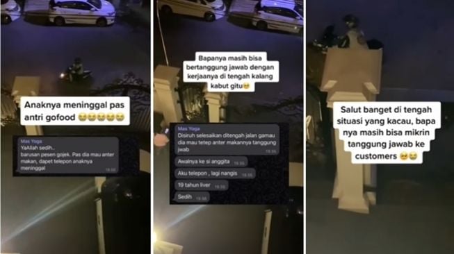 Viral driver ojol tetap selesaikan pesanan walau dapat kabar anaknya meninggal. (Instagram/@underc0ver.id)