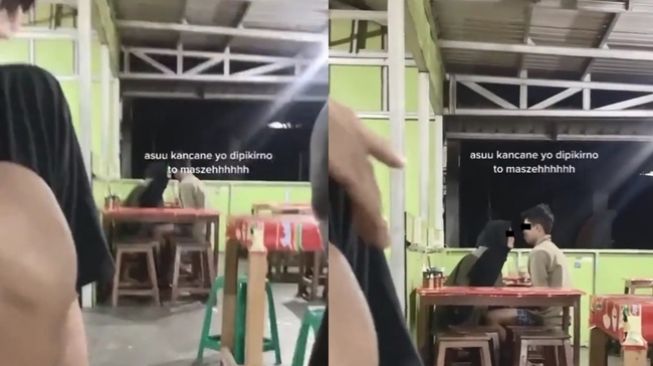 Tak Ramah Jomblo! Viral Pasangan Asyik Mesra-mesraan di Warung Makan, Warganet Gerah: Cinta Tak Selamanya Indah Dek