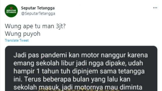 Satu Tahun Motor Dipinjam dan Tak Dirawat oleh Tetangga, saat Diminta Tak Kunjung Dikembalikan, Padahal...