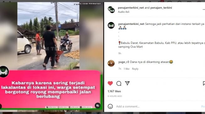 Ironi, Jalan Rusak di Babulu PPU Diperbaiki Masyarakat yang Diduga Lelah Mengeluh, Warganet Sindir Pemerintah: Lambat