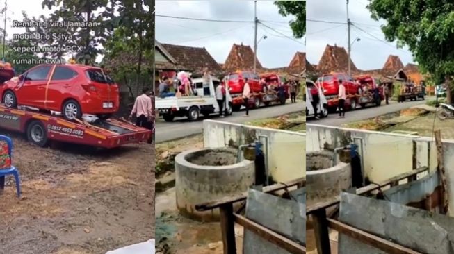 Viral lamaran mewah di Rembang, bawa seserahan mobil brio dan motor PCX. (Instagram/@underc0ver.id)