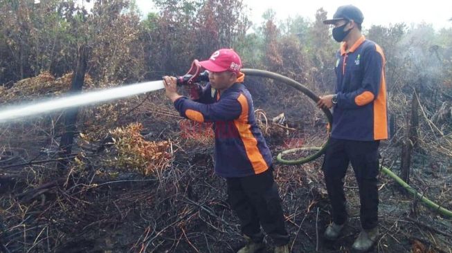 Karhutla Mulai Terjadi di Desa Pasir Mempawah, Proses Pemadaman Terkendala Jarak Sumber Air