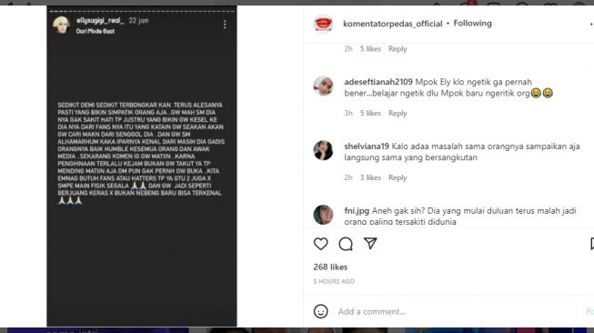 Fans Fuji Diduga Serang Elly Sugigi, Warganet Ramai Suruh Ini: Fokus ke Brondong Aja Mpok