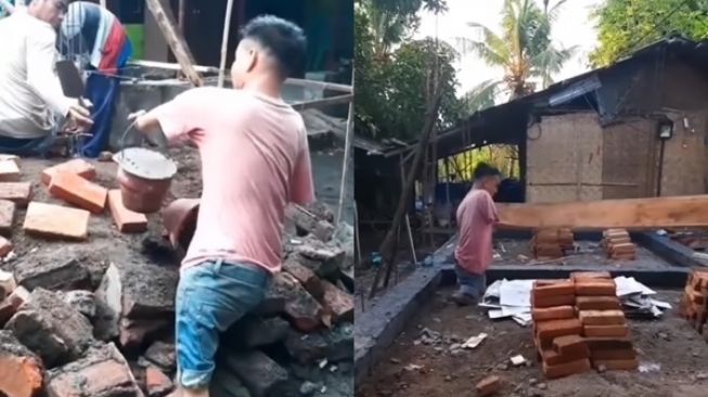 Keterbatasan Fisik Bukan Penghalang, Pria Ini Gesit Bantu Bangun Rumah (Instagram/@sahabatsurga)