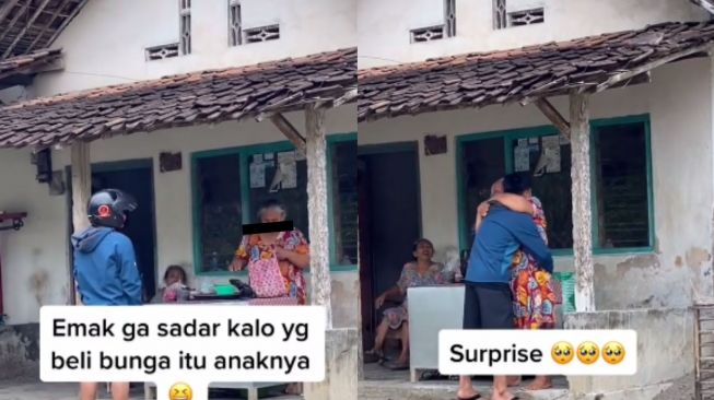 Merantau 3 Tahun di Jepang, Saat Pulang Nyamar Jadi Pembeli untuk Kasih Kejutan ke Sang Ibu, Videonya Bikin Mewek