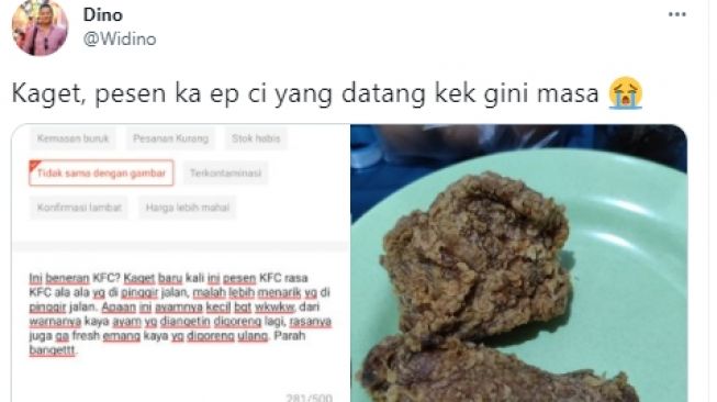 Viral Pria Ini Kaget Beli Ayam Goreng Tepung di Resto Cepat Saji Ukurannya Kecil dan Menghitam: Nafsu Makan Gw Ilang