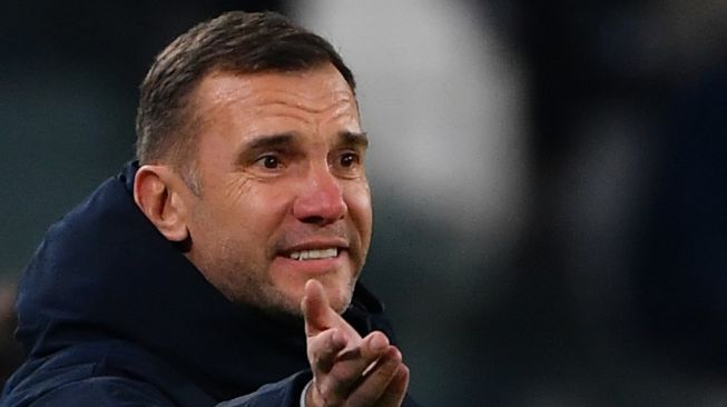 Mantan pemain dan pelatih Timnas Ukraina, Andriy Shevchenko. [Isabella BONOTTO / AFP]