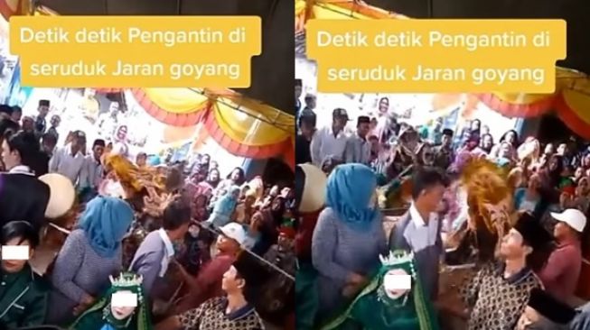 Undang Pertunjukan Jaran Goyang di Pernikahan, Pengantin sampai Jatuh Diseruduk, Warganet: Momen Bahagia Malah Sedih